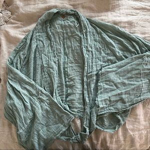 Free People green cardigan